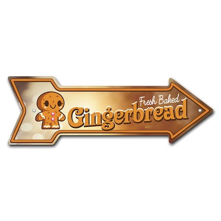 Signmission Gingerbread Arrow Sign Funny Home Decor 30in Wide P-ARROW10-999846